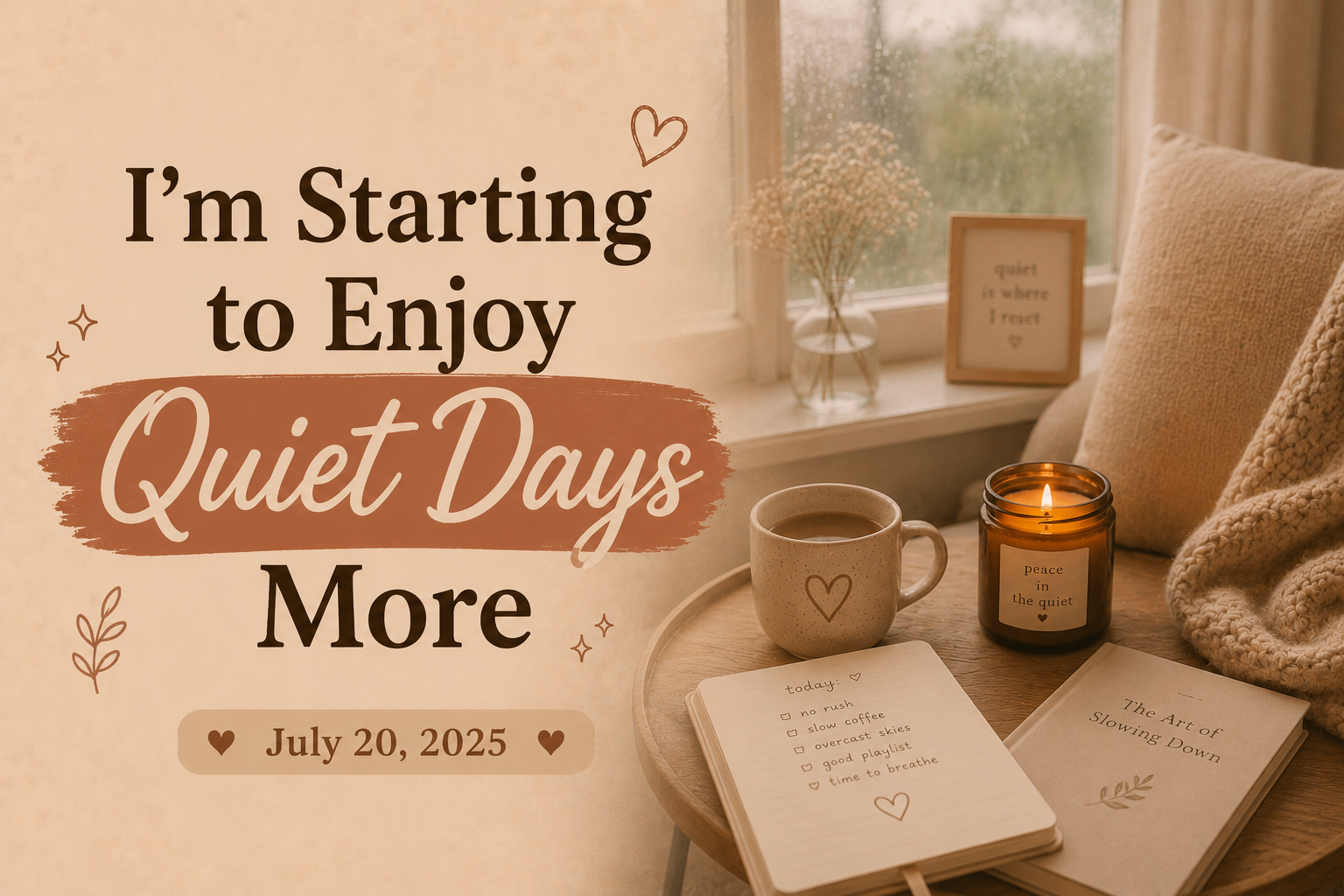 I’m Starting to Enjoy Quiet Days More