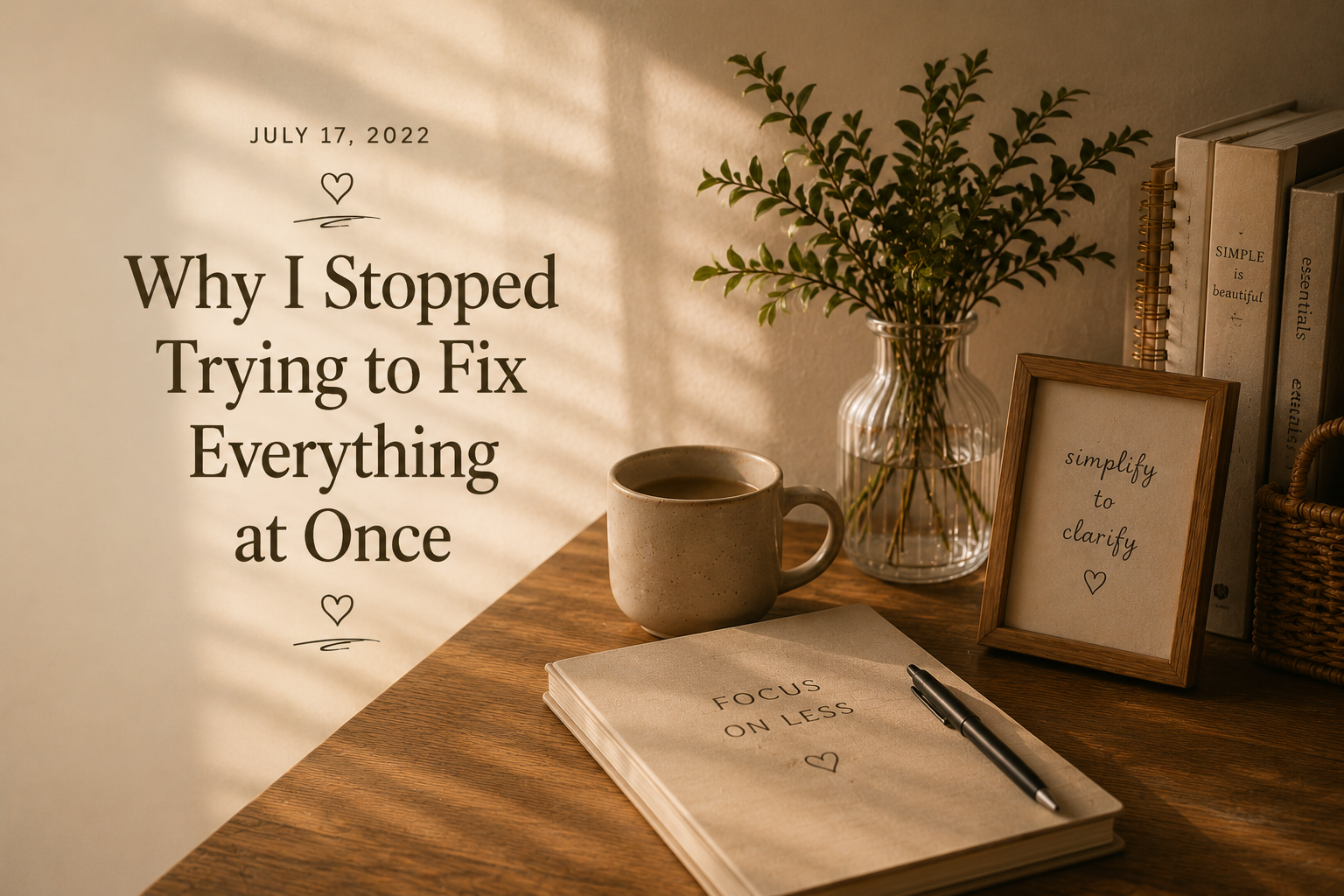 Why I Stopped Trying to Fix Everything at Once